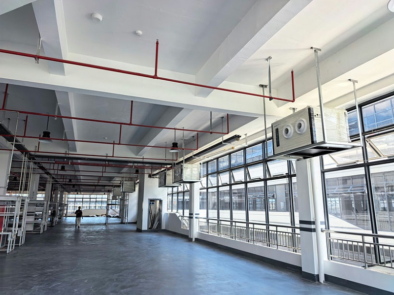 （工業空調5匹）蒸發冷省電空調-臥式射流，應用于工業車間